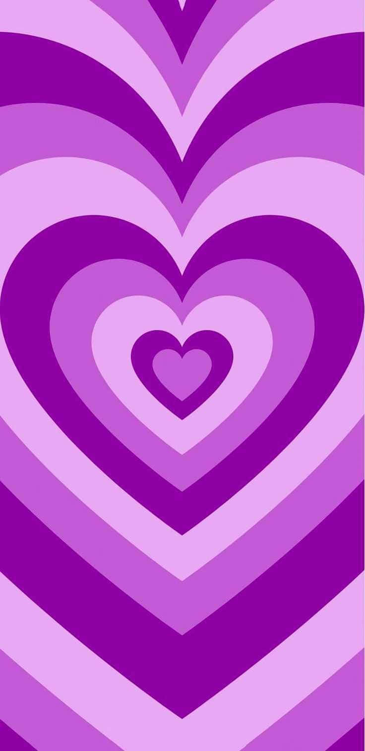 Purple Heart Pattern Wallpaper