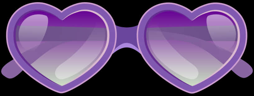 Purple Heart Shaped Sunglasses PNG