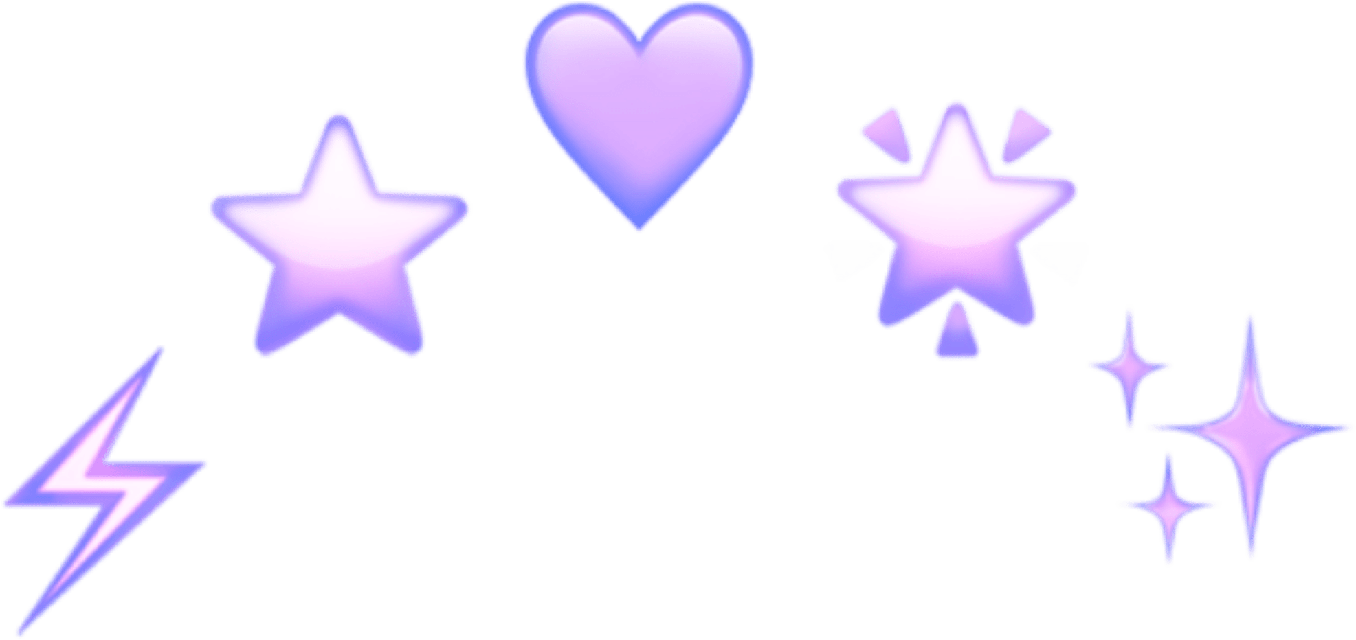 Purple Heartand Stars Graphic PNG