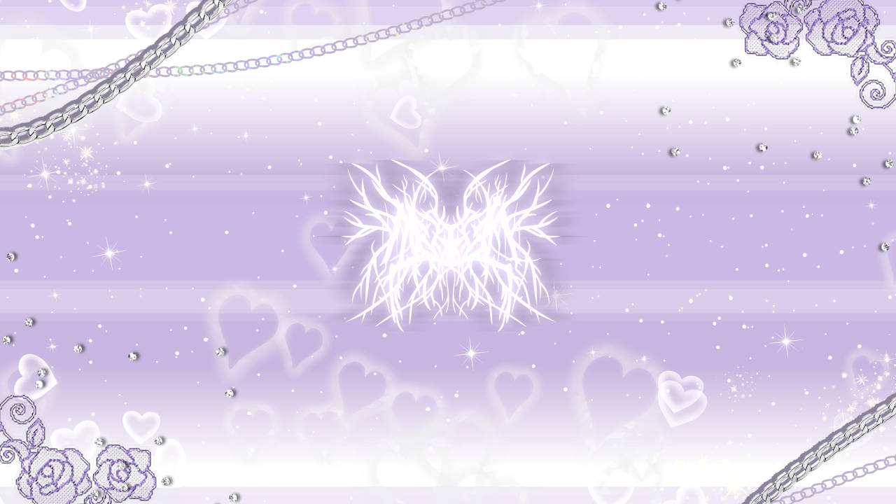 Purple Hearts And Flowers Y2k Wallpaper