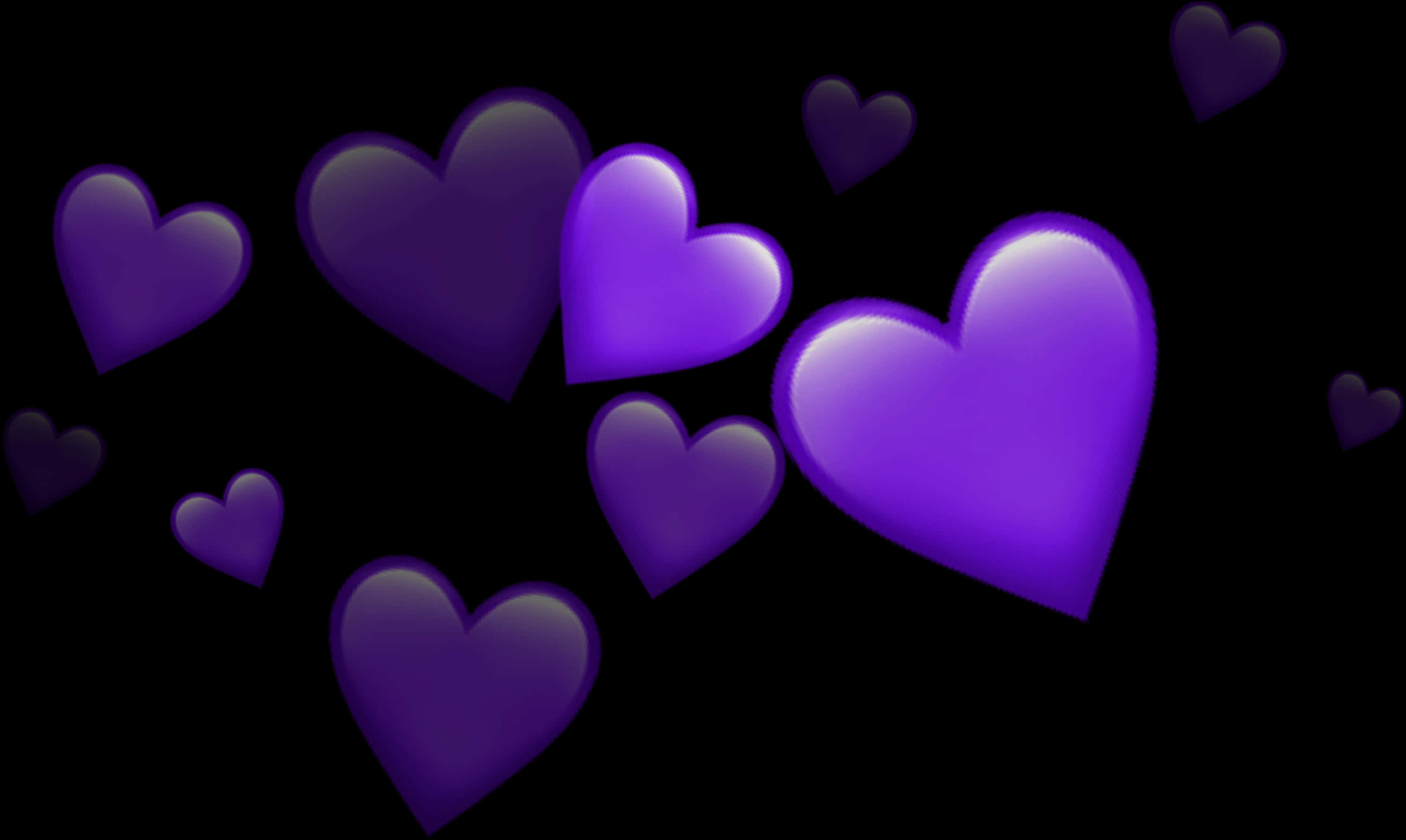Purple Hearts Background PNG