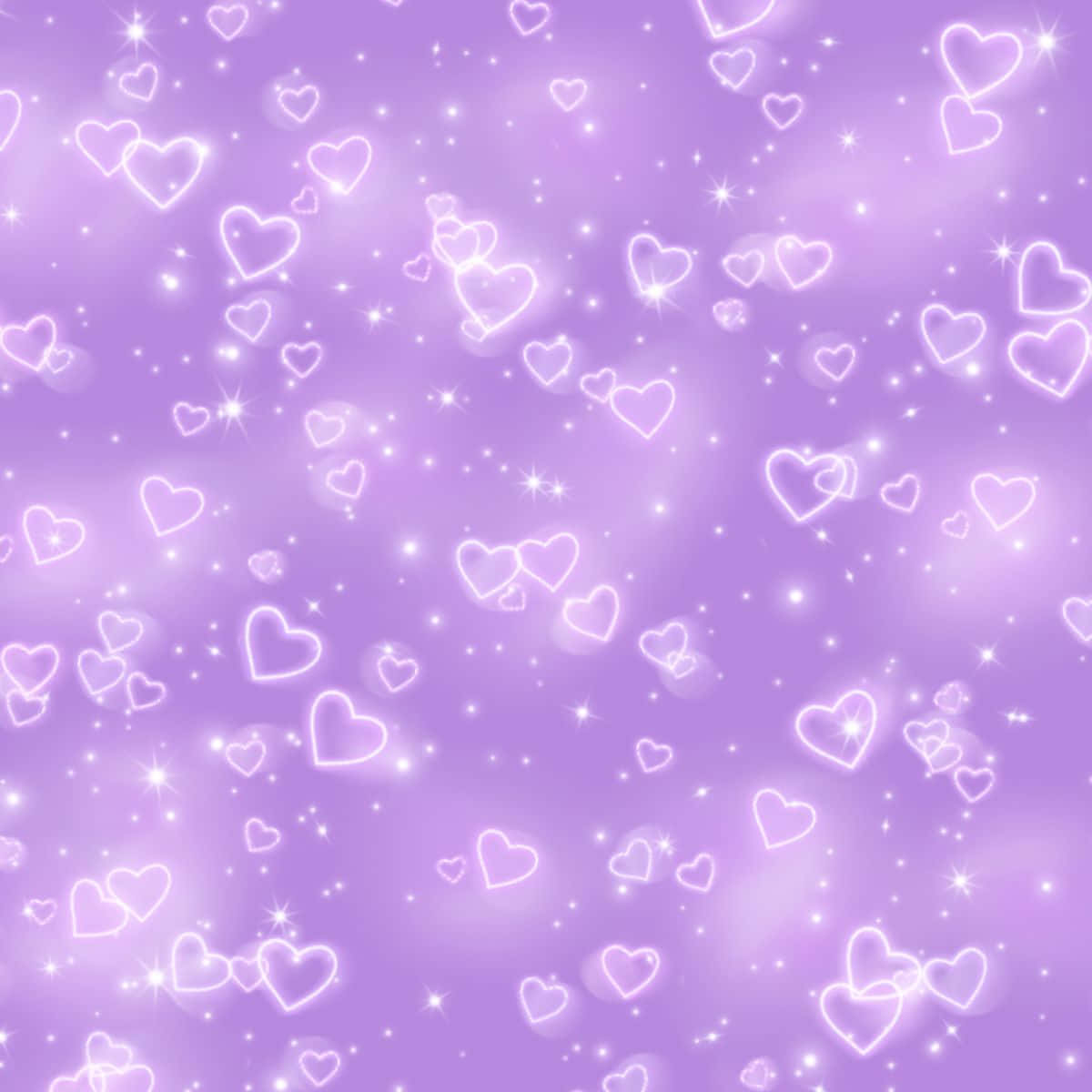 Purple Hearts Glitter Background Wallpaper