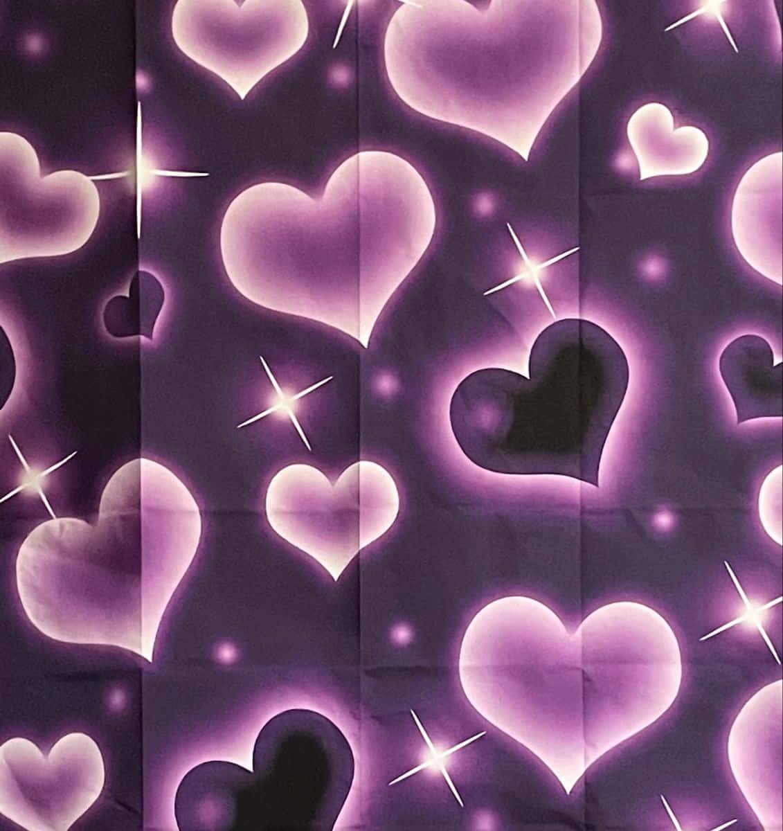 Purple Hearts Lights Y2 K Aesthetic.jpg Wallpaper