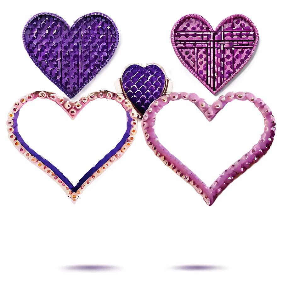 Purple Hearts Png Yfl47 PNG