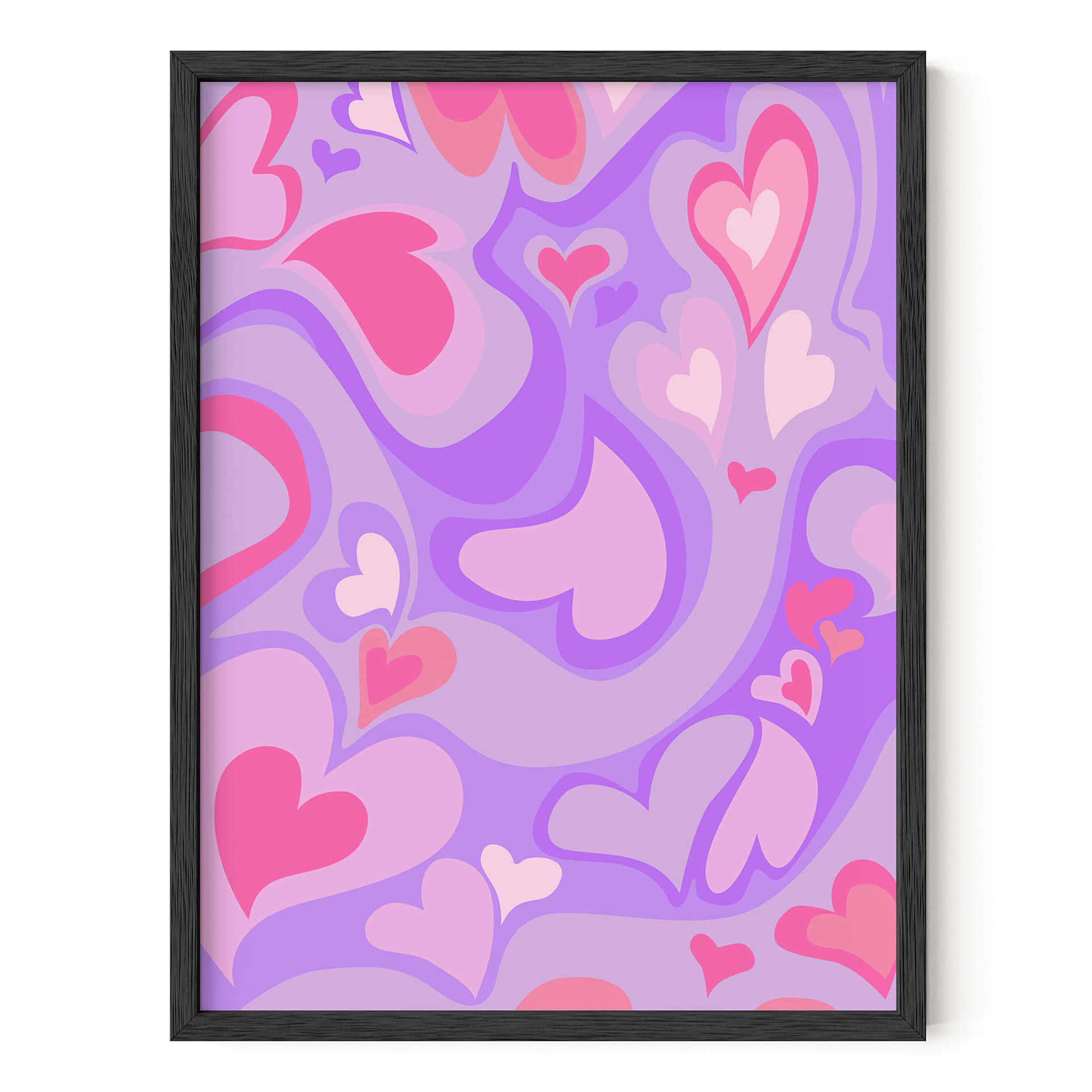 Purple Hearts Y2 K Aesthetic Art Wallpaper