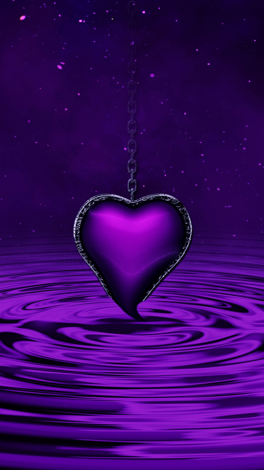 Purple Heat Black Chain Dripped In Water Wallpaper