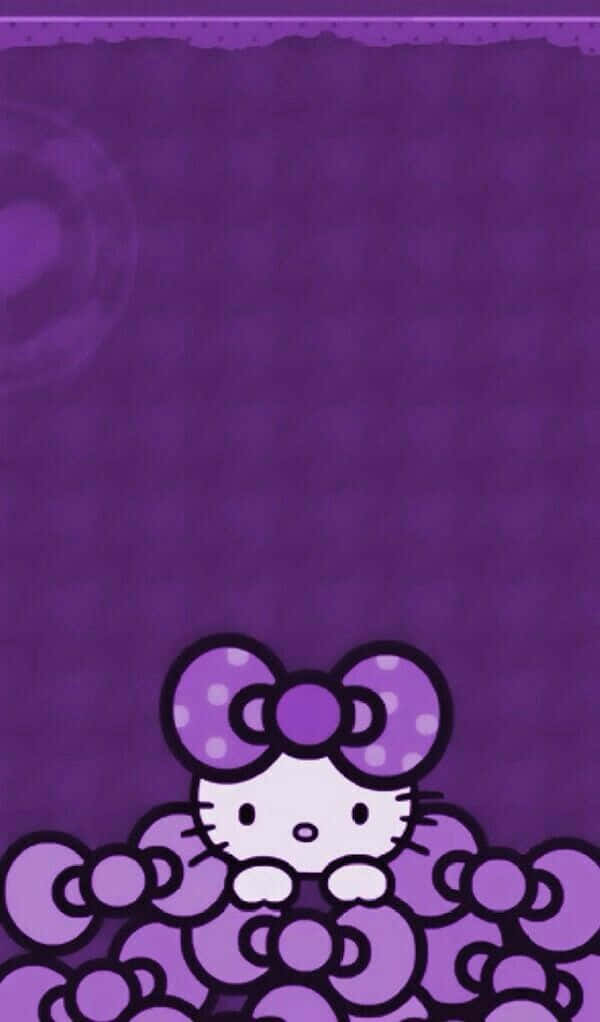 Purple Hello Kitty Background Wallpaper