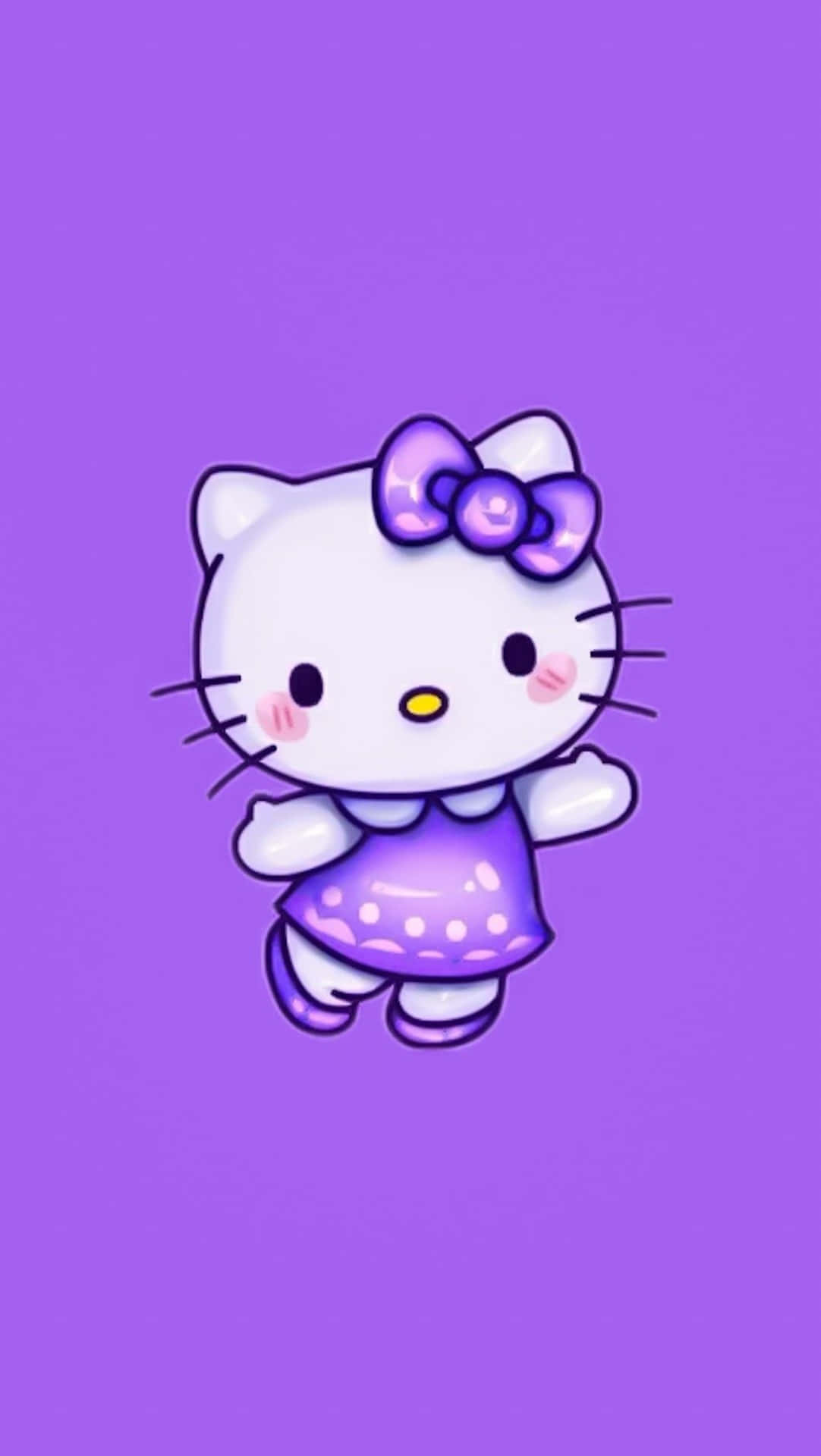 Purple Hello Kitty Cute Background Wallpaper
