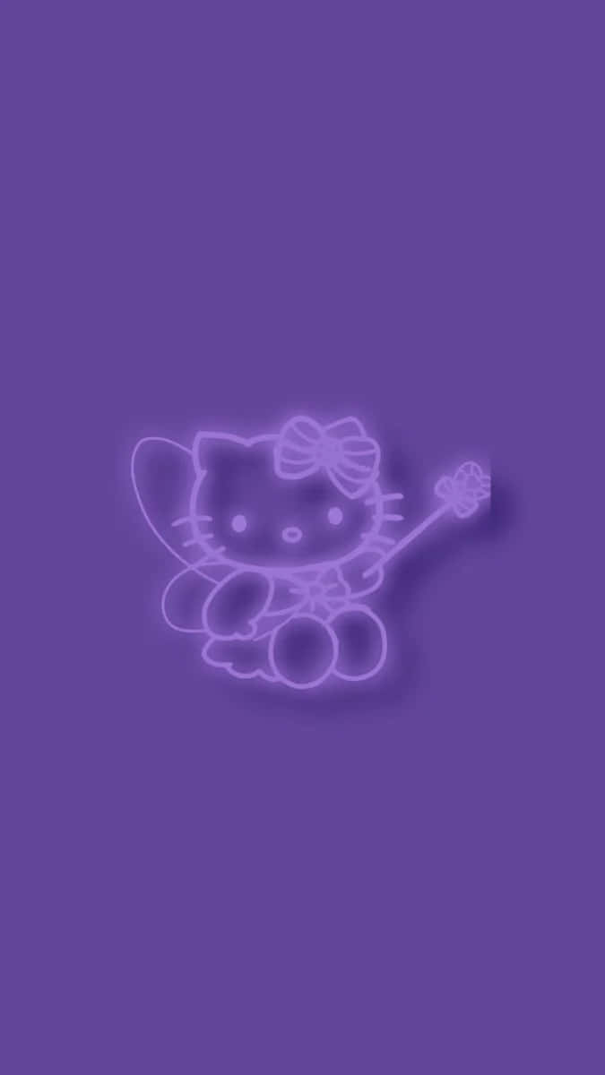 Purple Hello Kitty Neon Wallpaper Wallpaper
