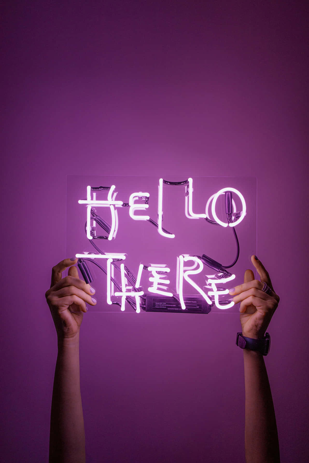 Purple Hello There Text Background Wallpaper