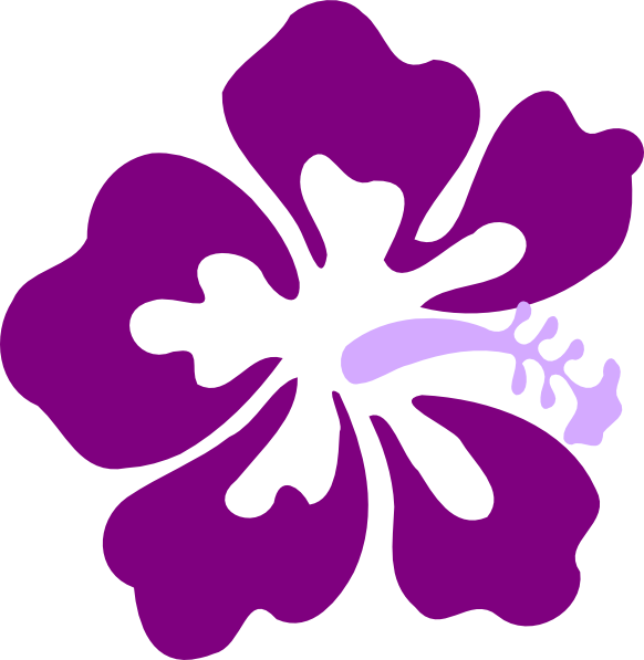 Purple Hibiscus Silhouette PNG