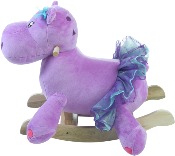 Purple Hippopotamus Rocking Toy PNG