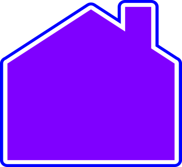 Purple House Outline Graphic PNG