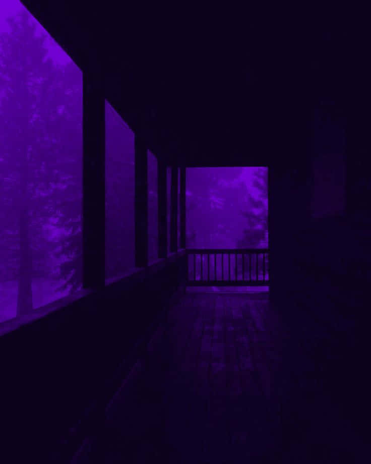 Purple Hued Balconyand Trees Wallpaper