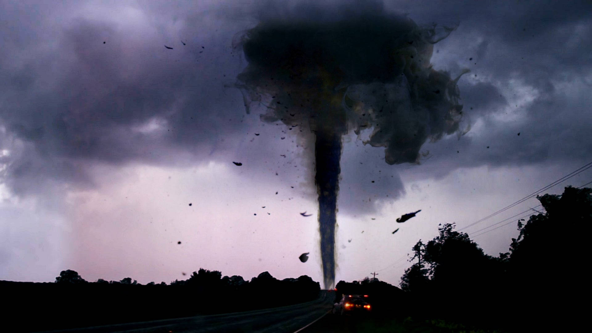 Tormentade Tornado Con Tonos Morados Fondo de pantalla
