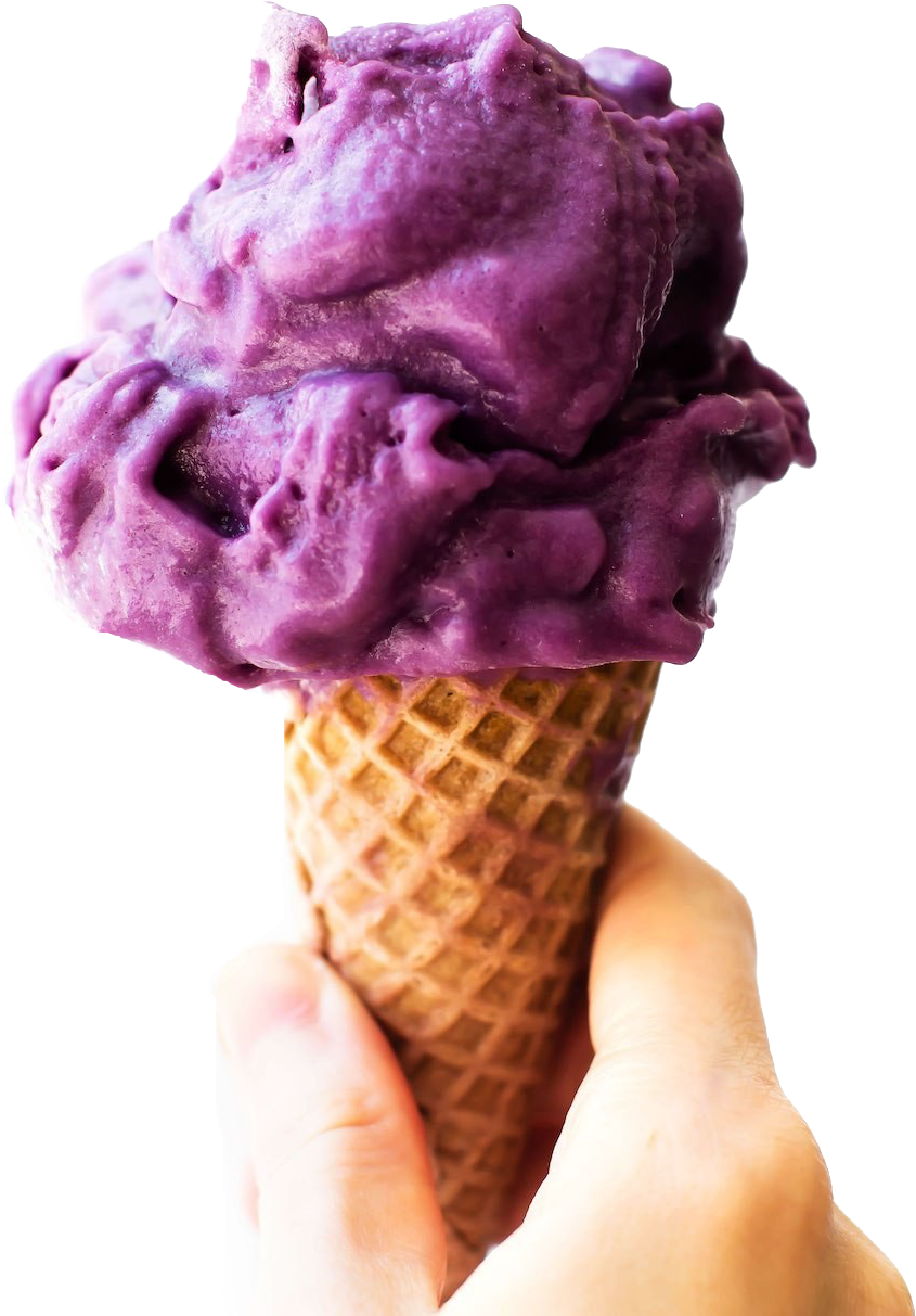 Purple Ice Cream Conein Hand PNG