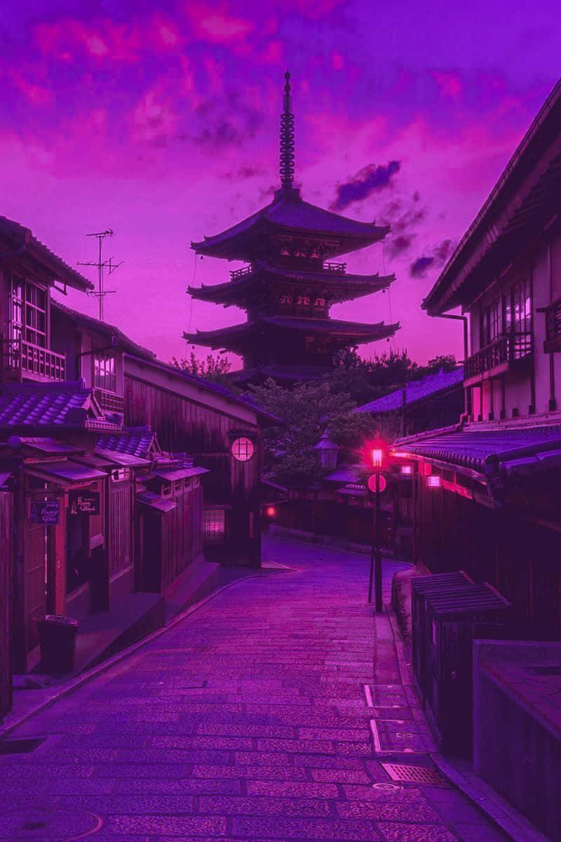 Labella Tranquilidad Del Japonés Púrpura Fondo de pantalla