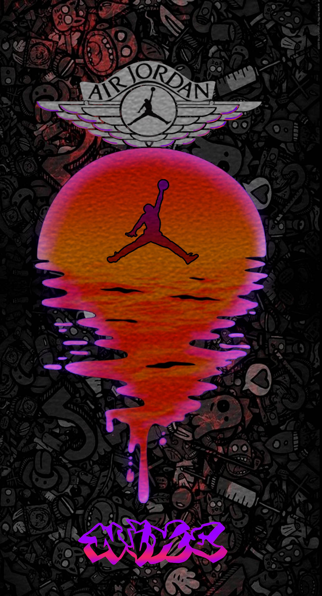 Purple Jordan In Sunset Wallpaper