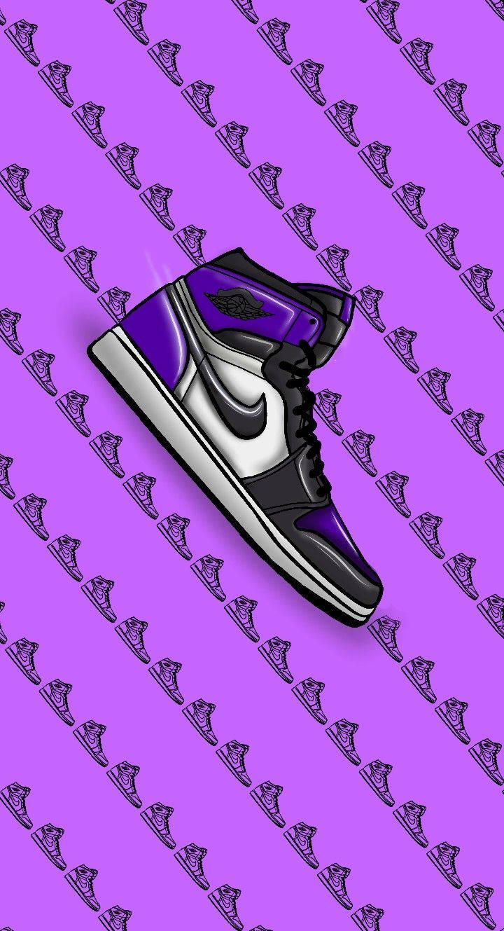 Purple Jordan Shoe Art Wallpaper