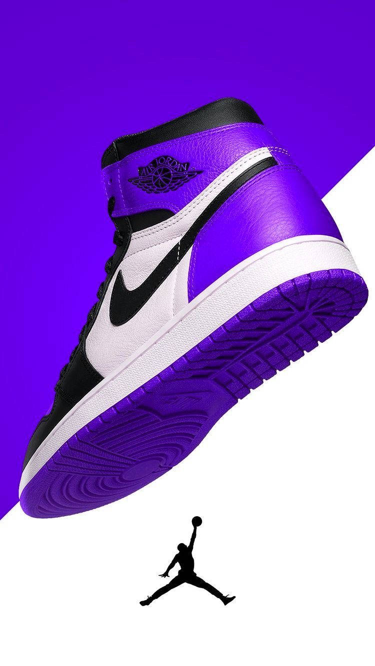 Image  Purple Jordan Sneakers Wallpaper