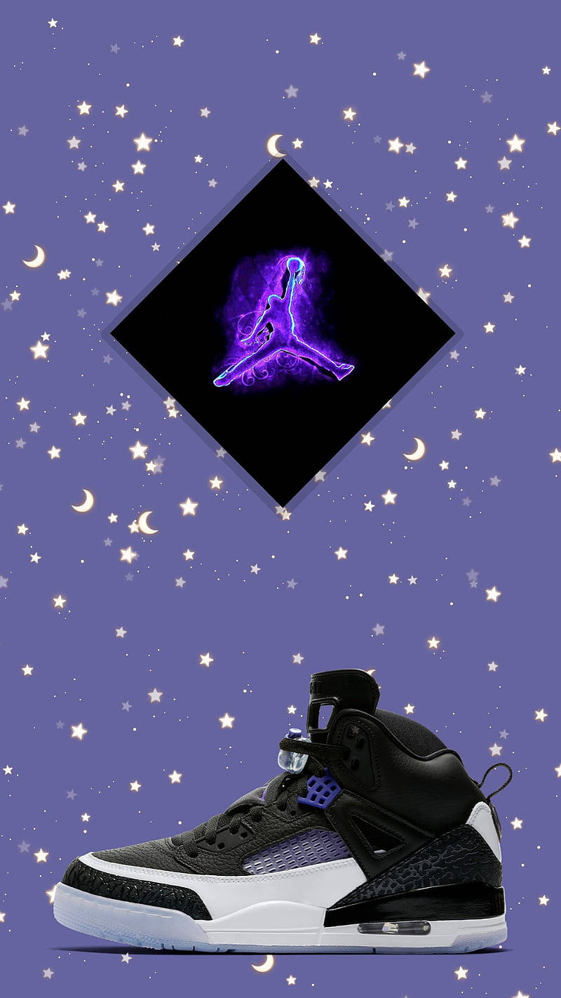 Purple Jordan Black Shoe Wallpaper