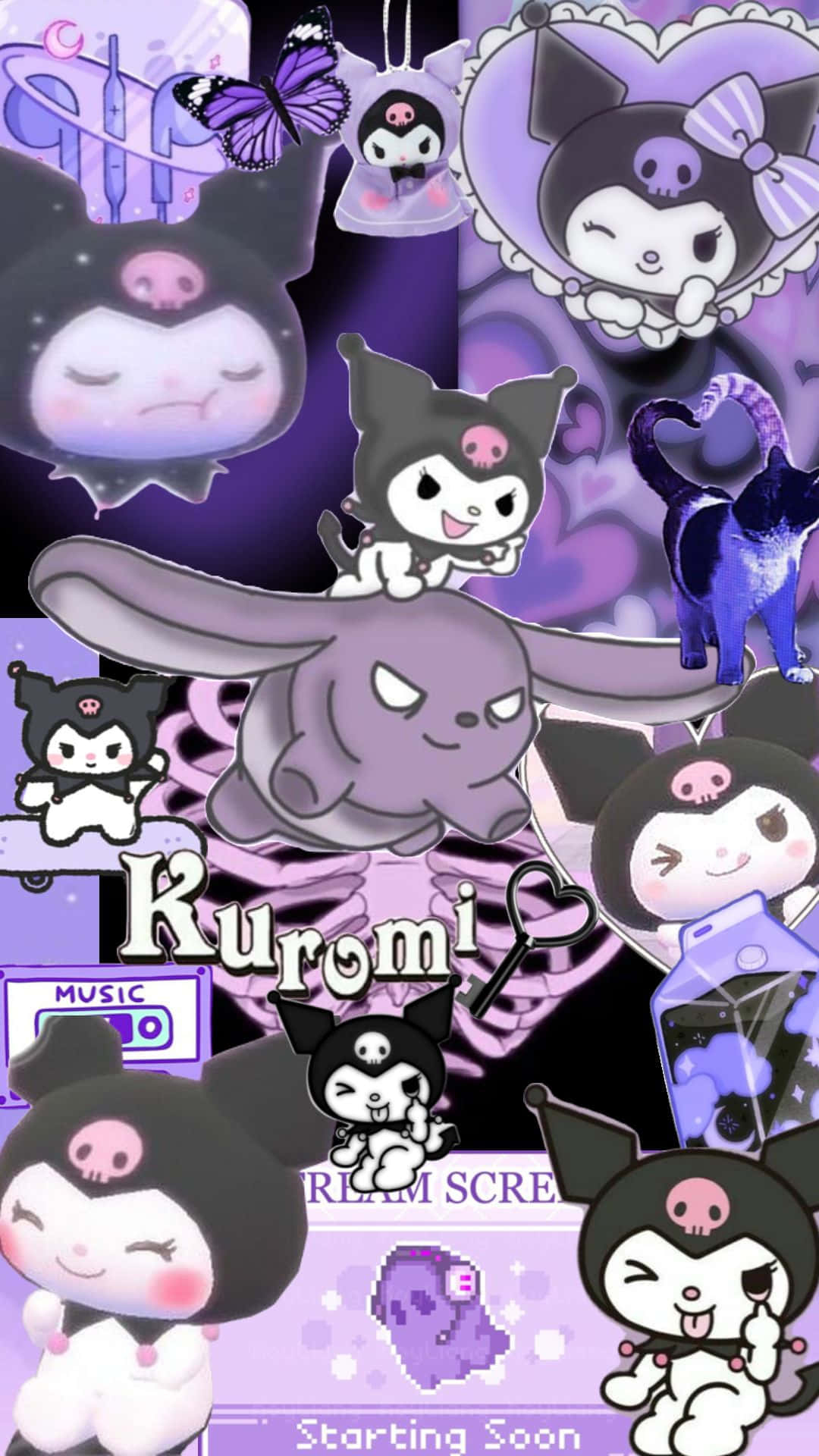 Purple Kuromi Collage Starting Soon Wallpaper