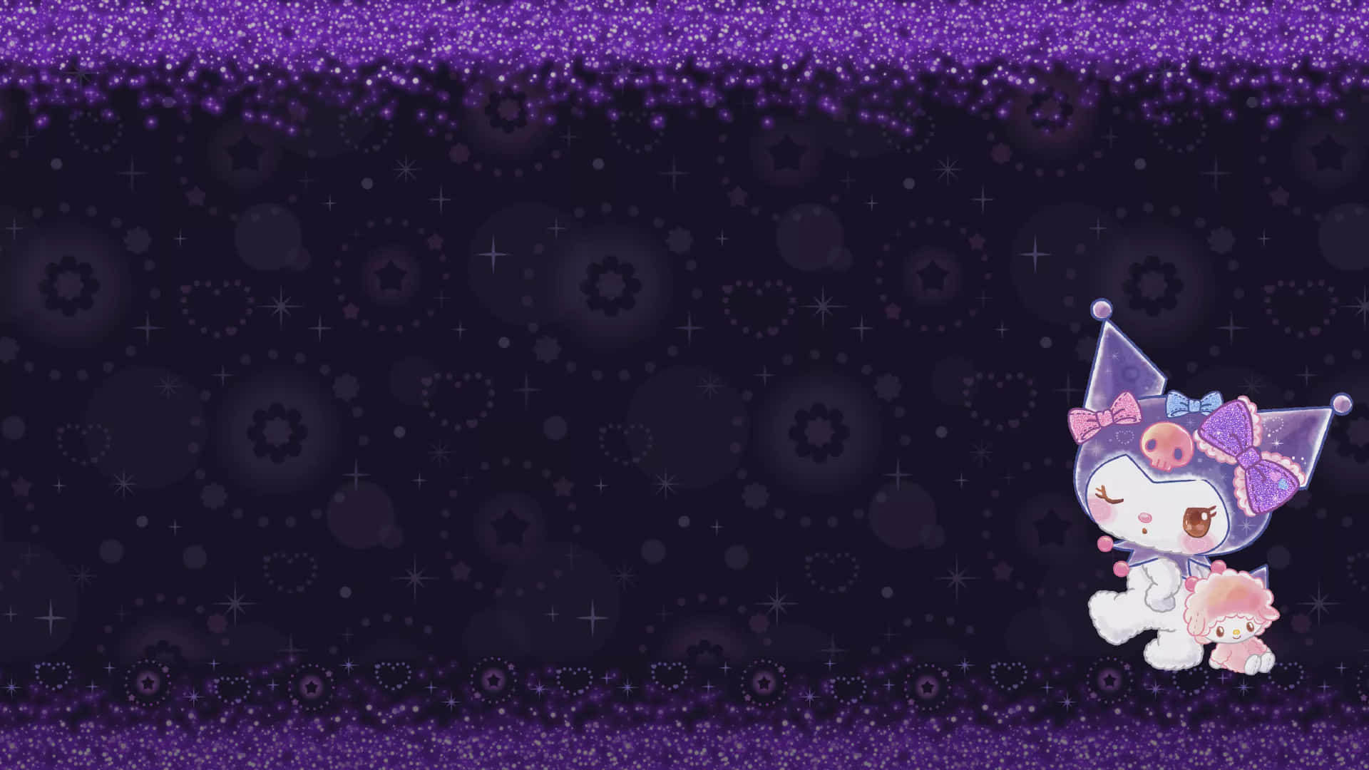 Purple Kuromi Sparkling Background Wallpaper