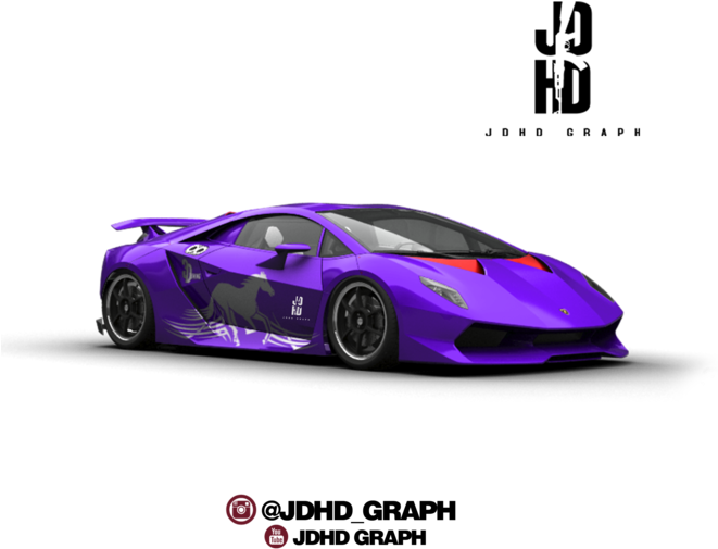 Purple Lamborghini Custom Graphic PNG