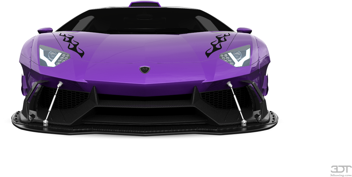 Purple Lamborghini Front View PNG