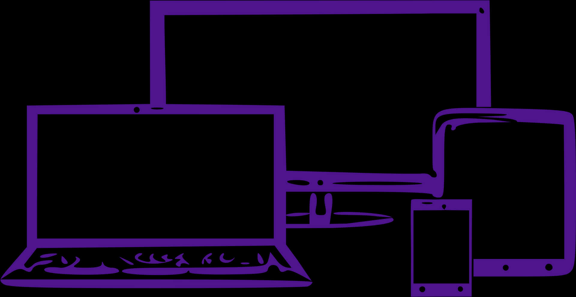 Purple Laptopand Devices Vector PNG