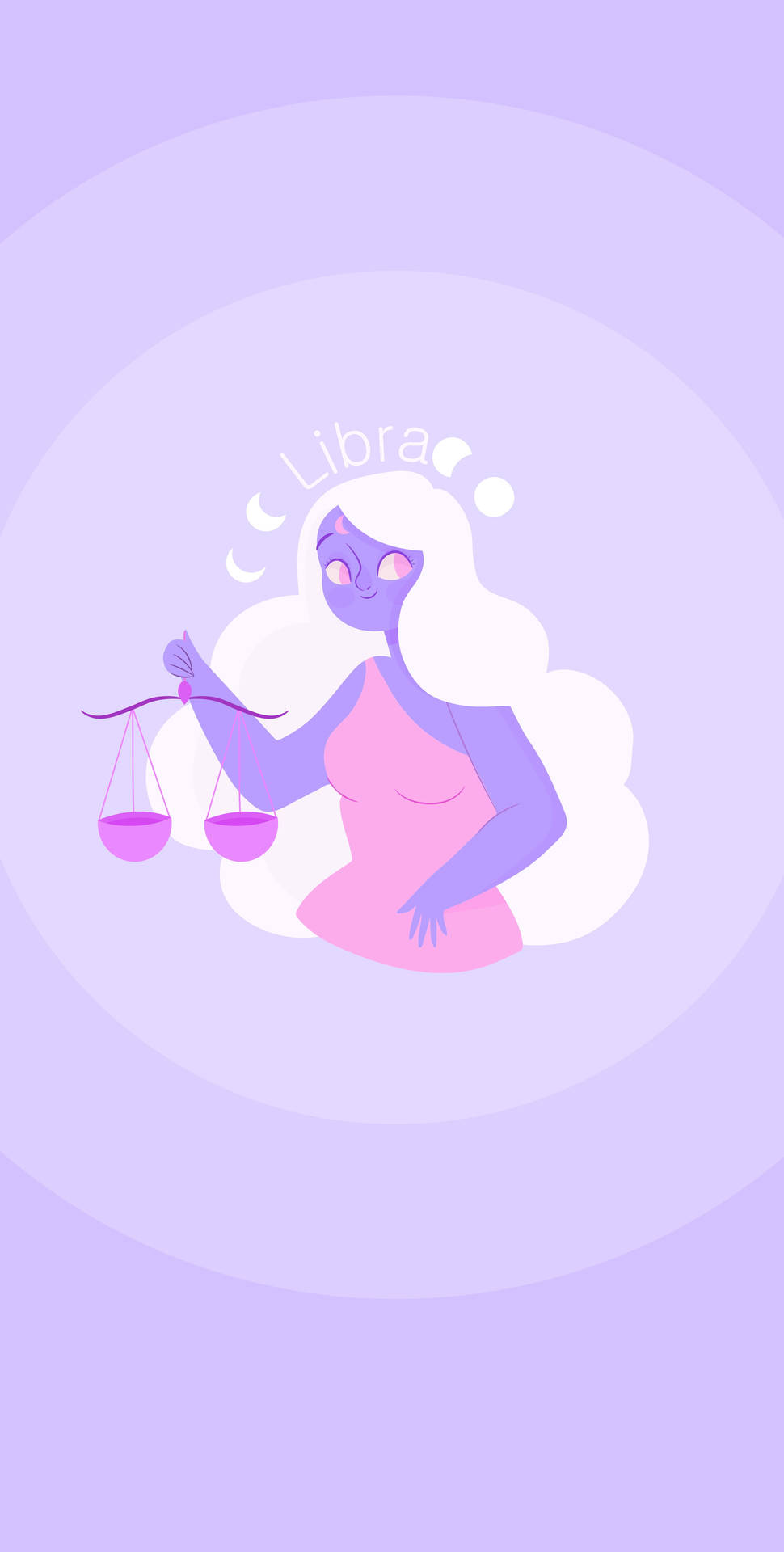 Purple Libra Zodiac Lady