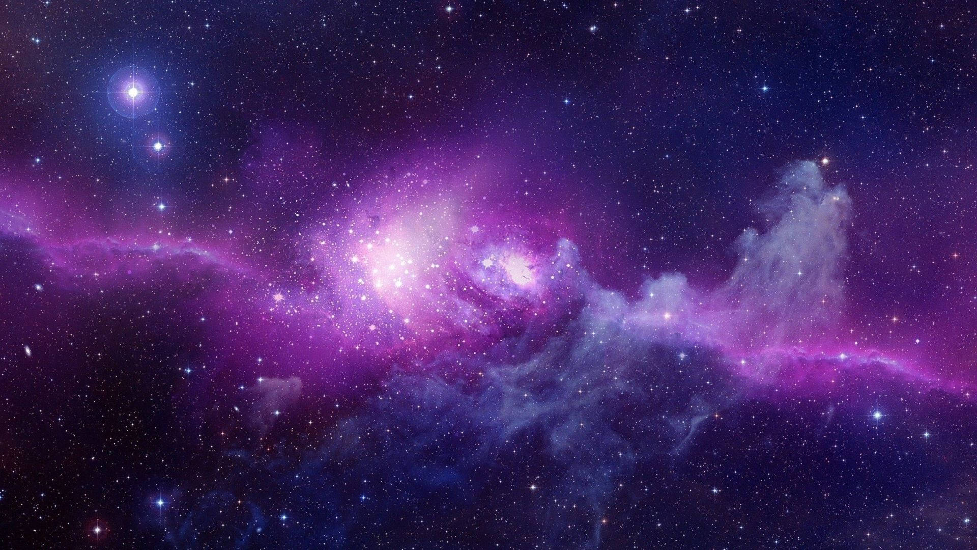 Purple Light In Galaxy Background