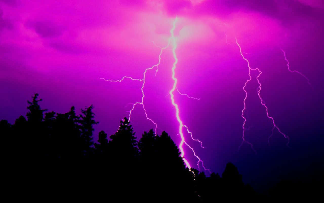 Electrifying Purple Lightning Strikes