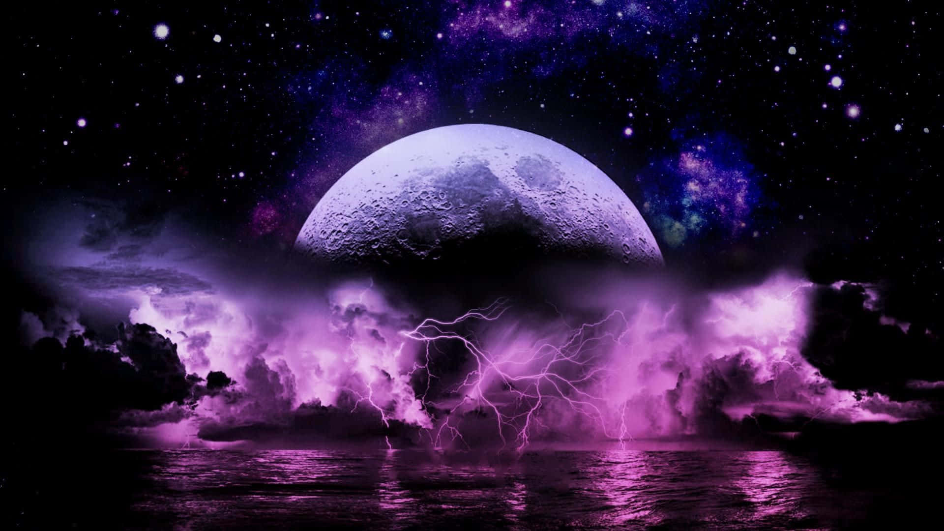 Electric Purple Lightning Background