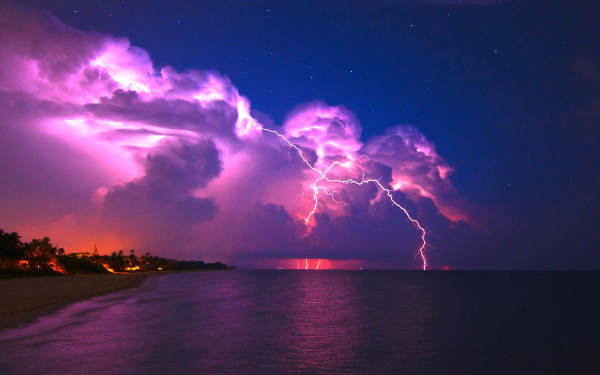 Stunning Purple Lightning Illuminating the Sky