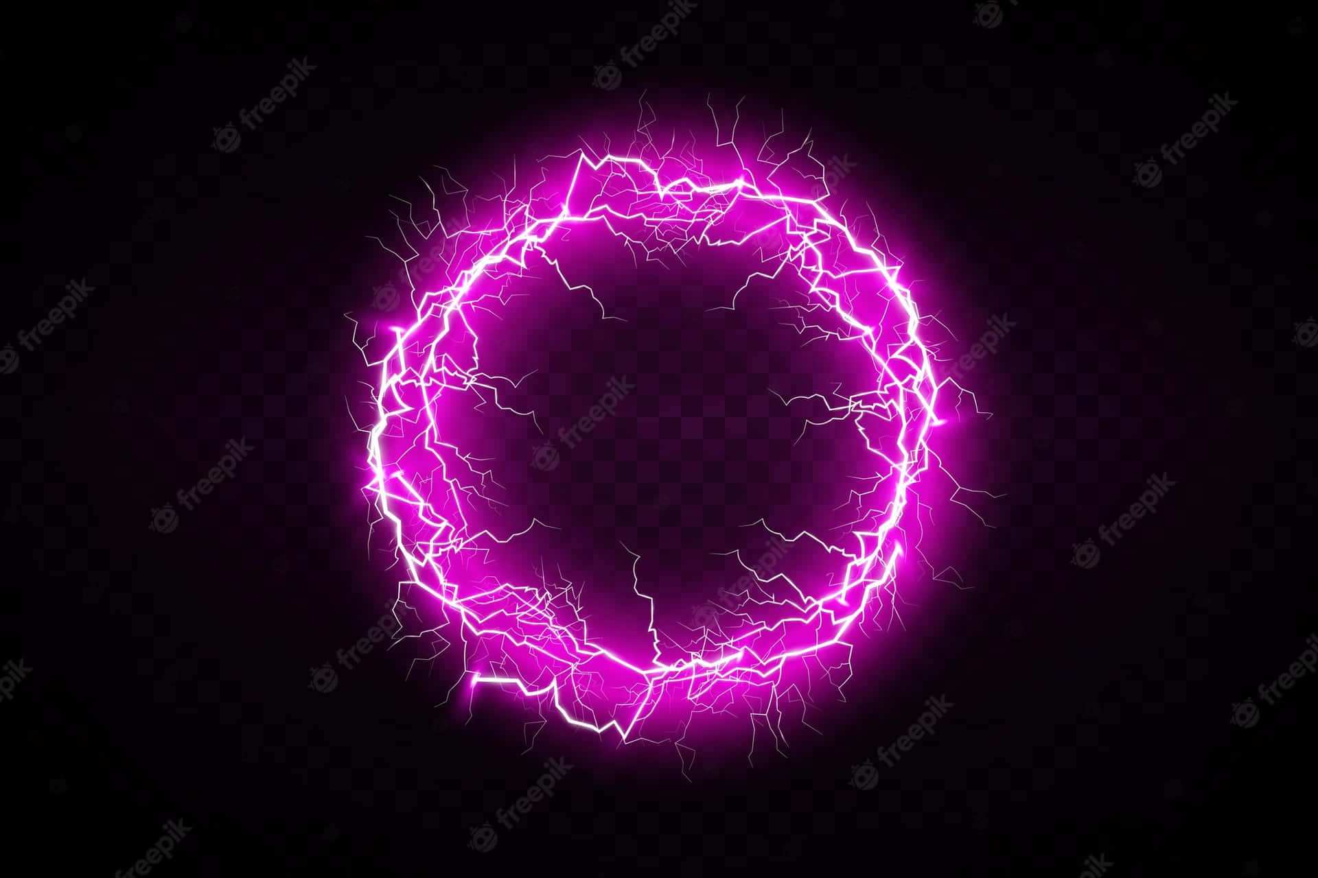 An Electrifying Purple Lightning Strikes Against A Beautiful Night Sky Wallpaper