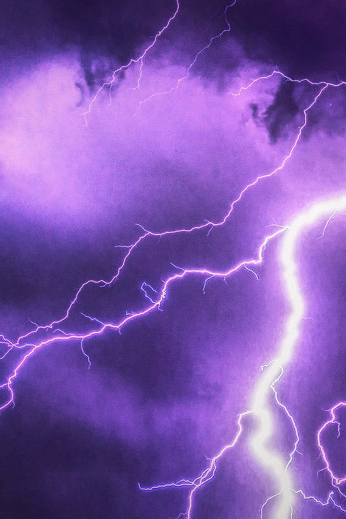 Powerful Purple Lightning Wallpaper