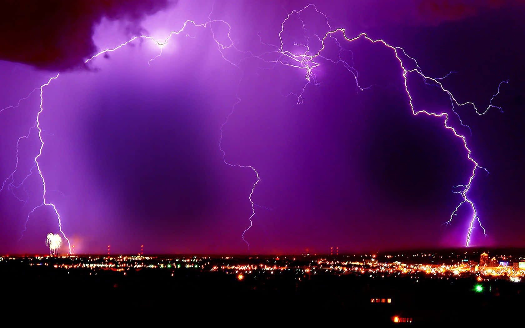 Captivating Purple Lightning Wallpaper