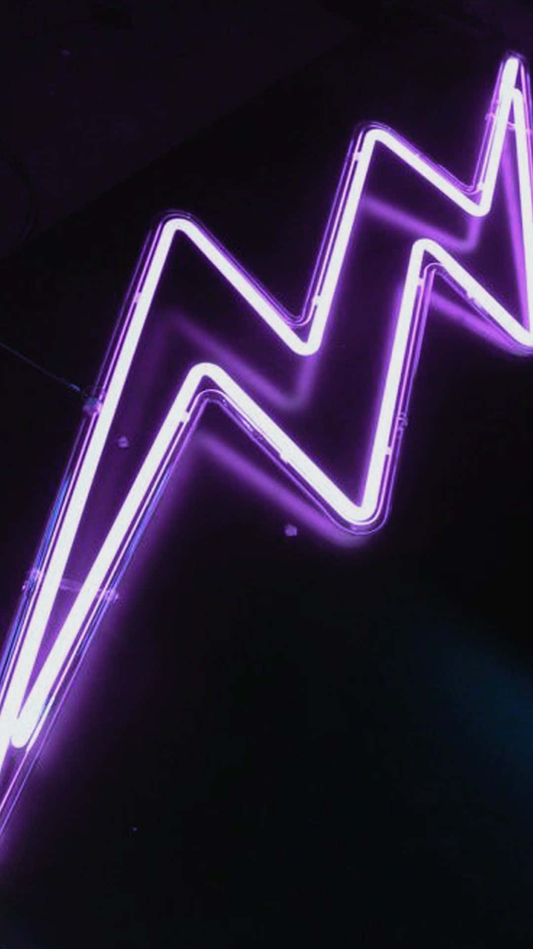 Purple Lightning Neon Sign Wallpaper