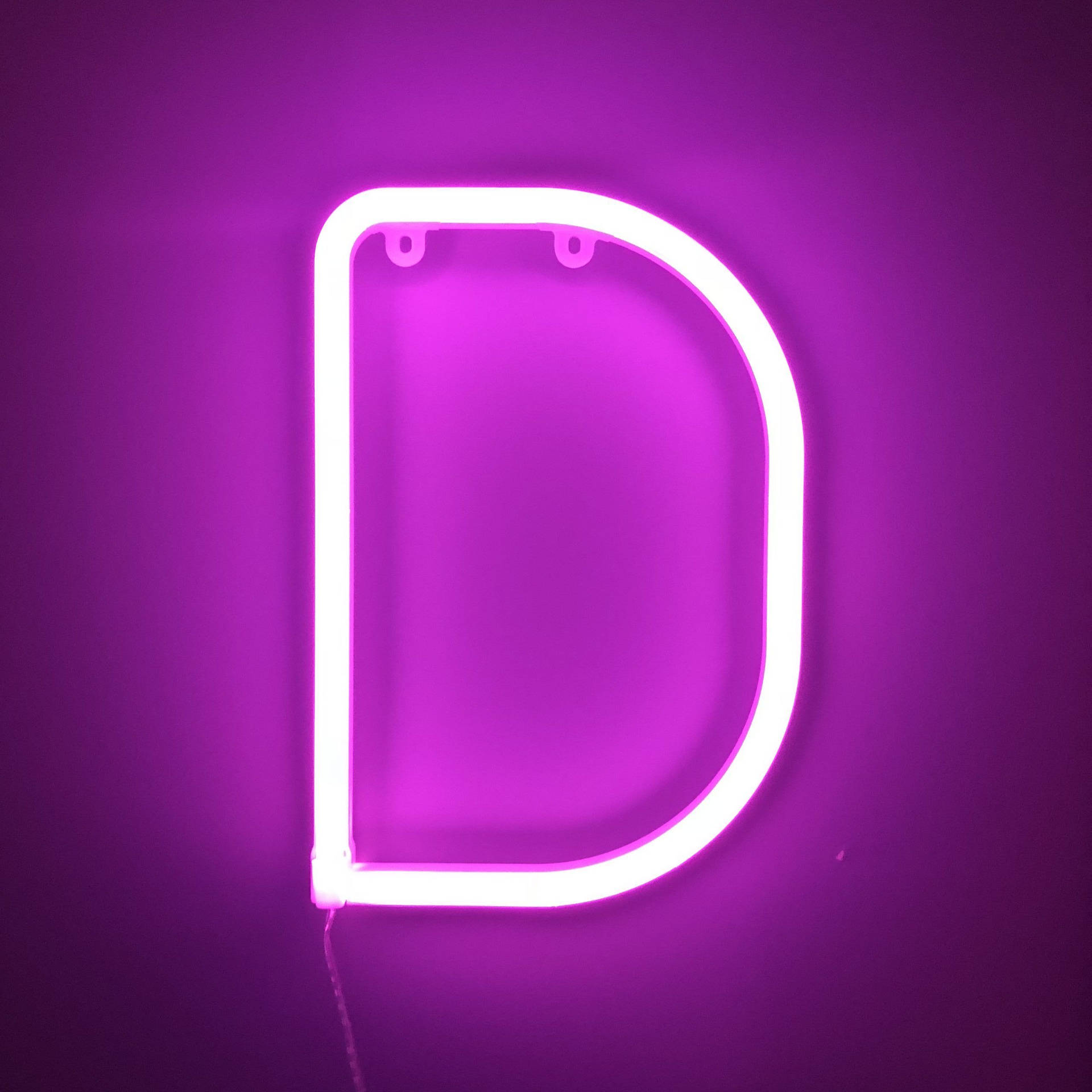 Purple Lights Letter D Wallpaper