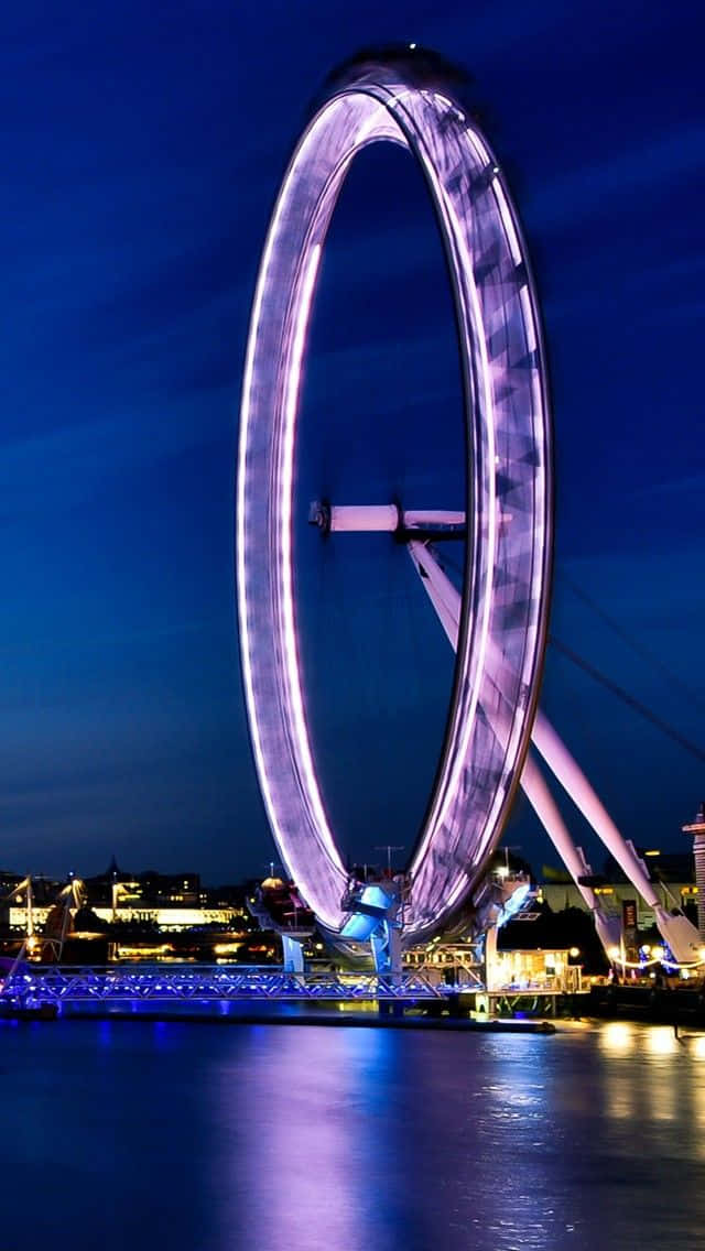 Purple Lights On London Eye Picture