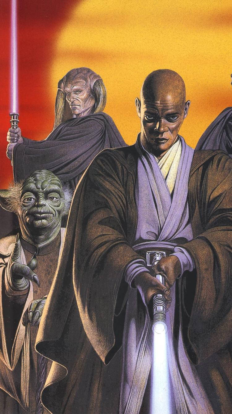 Purple Lightsaber Jedi Masters Wallpaper