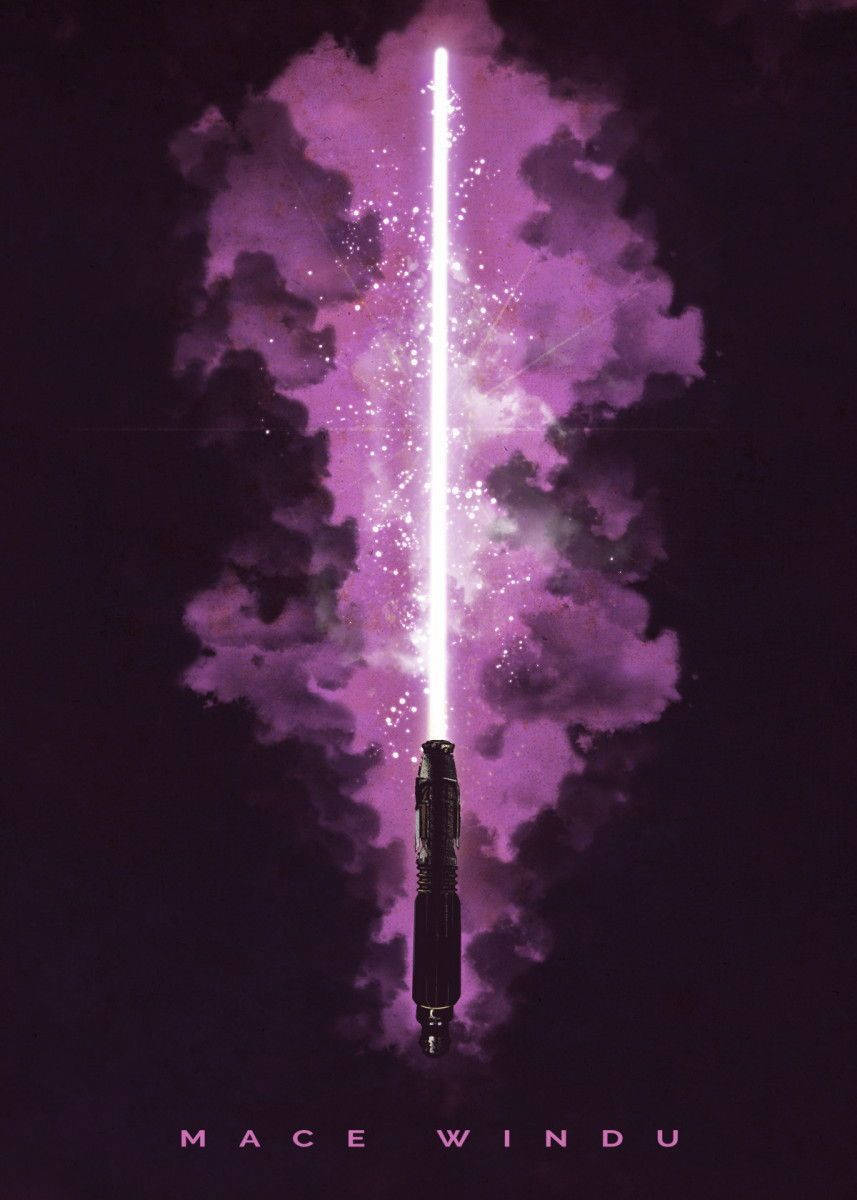 Purple Lightsaber Sparkle And Smoke Wallpaper