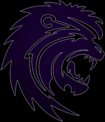 Purple Lion Silhouette Graphic PNG