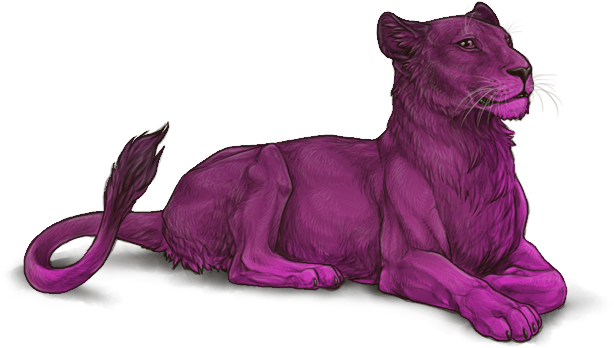 Purple Lioness Illustration PNG