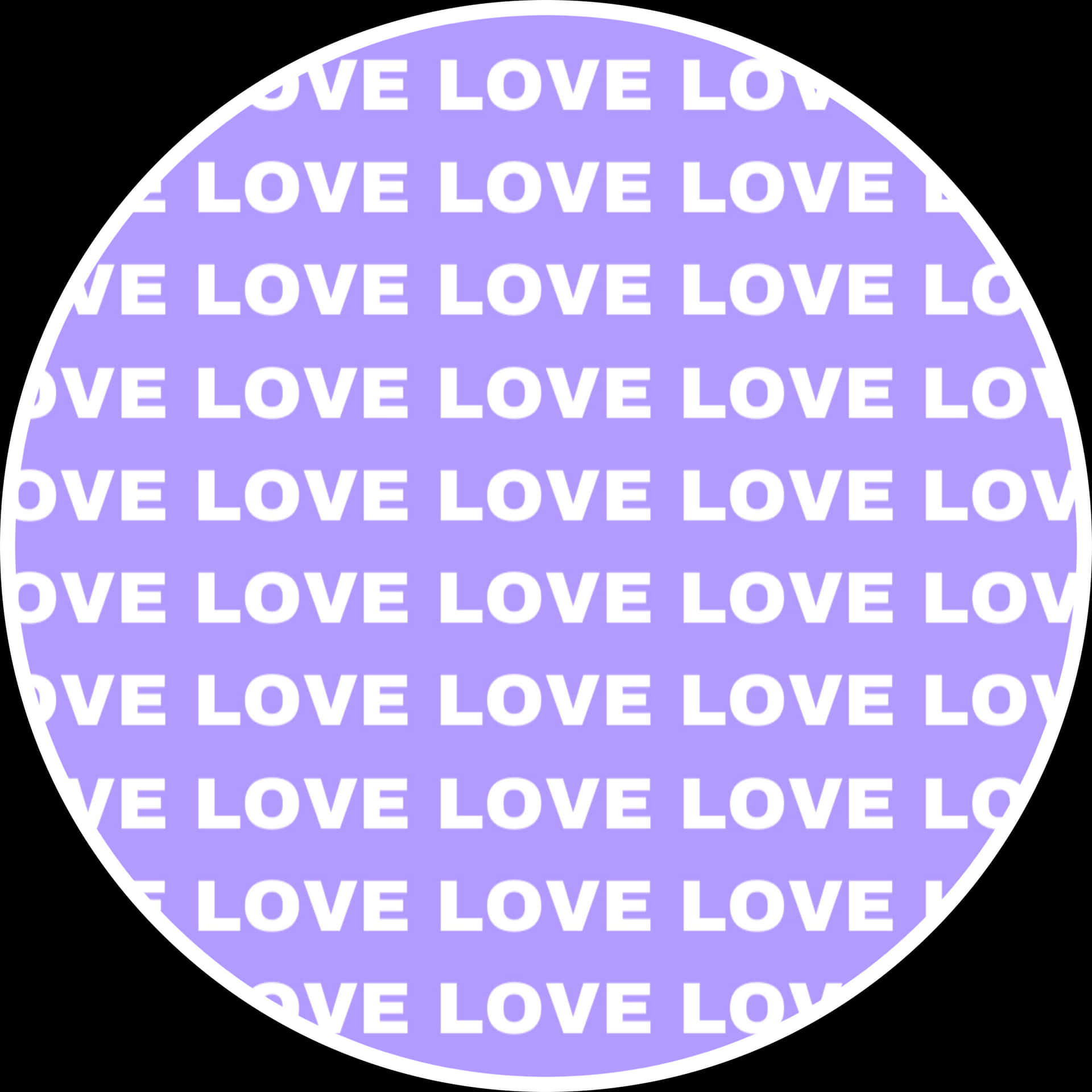 Purple Love Text Circle Pattern PNG