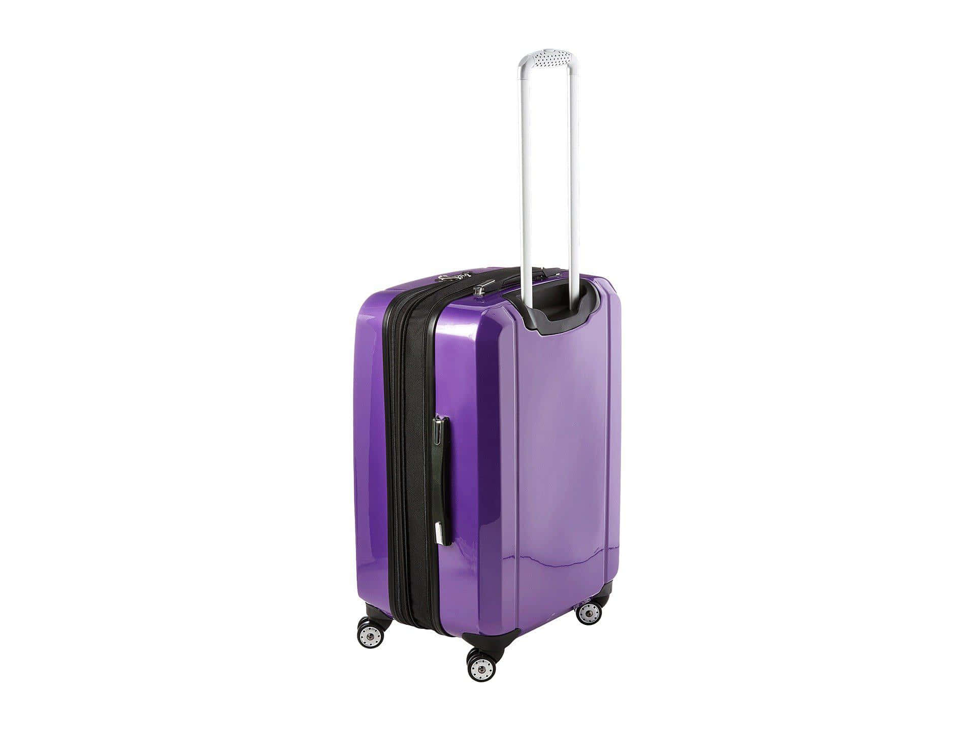 Image  A close-up of purple luggage, ready for travel Wallpaper
