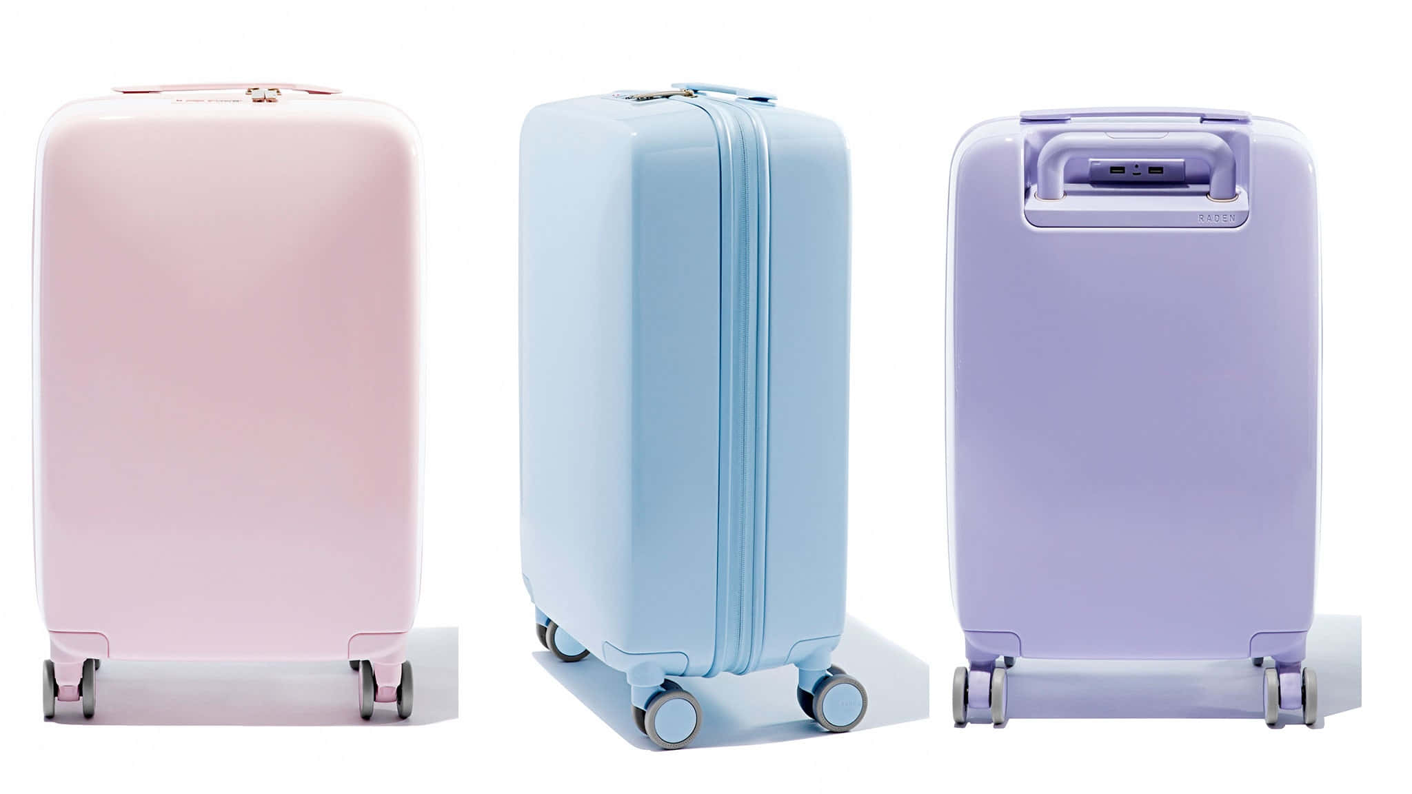 Ready to explore the world with a distinctive purple luggage Wallpaper