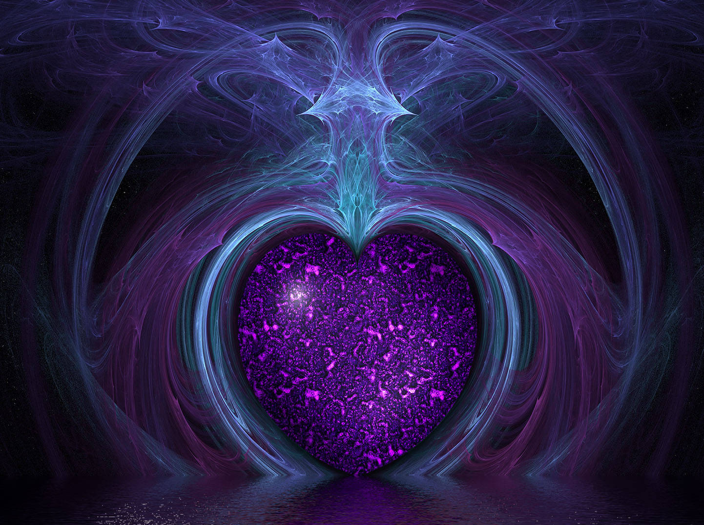 Purple Magical Wildflower Heart Wallpaper