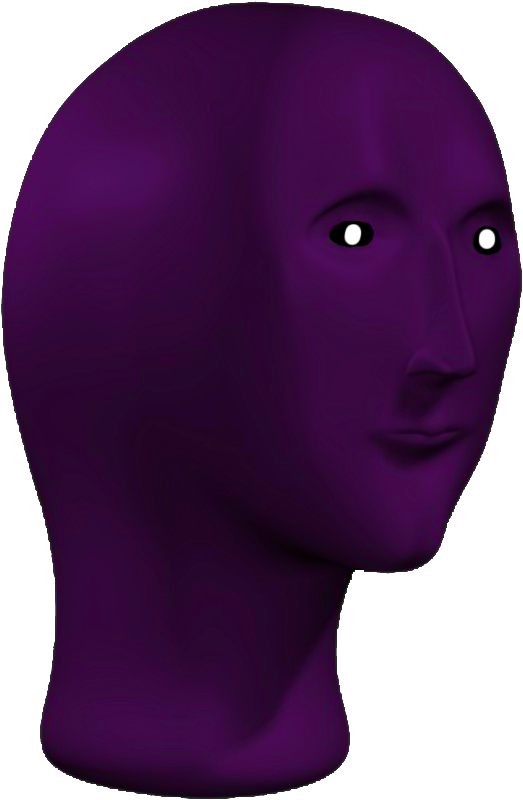 Purple Meme Man3 D Model PNG